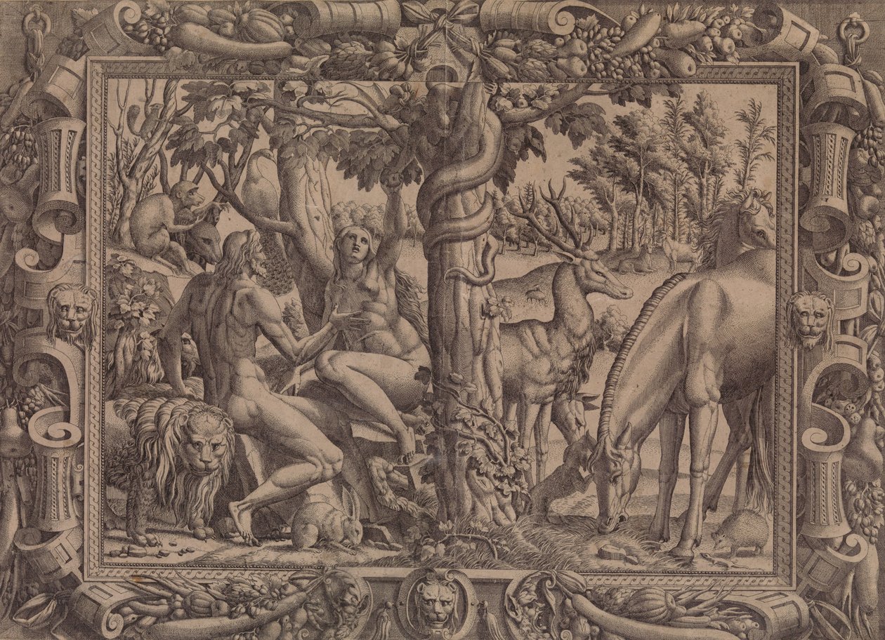 La tentazione di Eva, 1535-55 da Jean Mignon