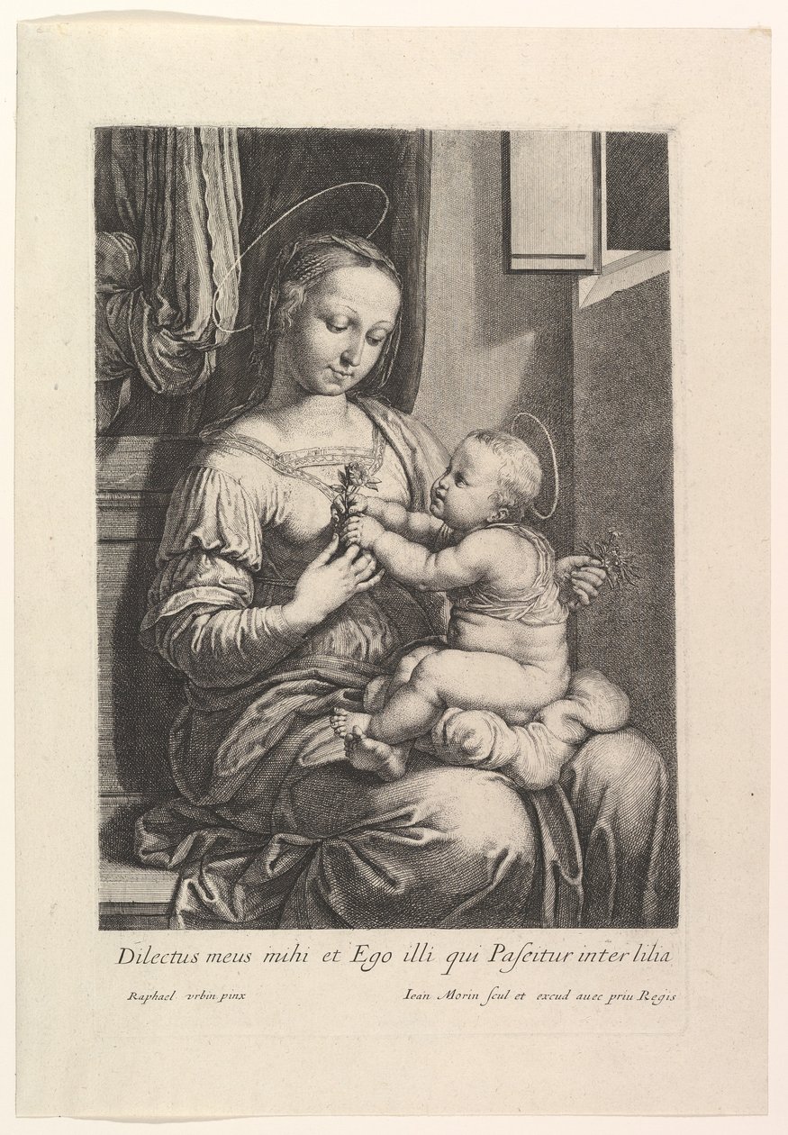 La Vergine con il bambino, con la rosa da Jean Morin