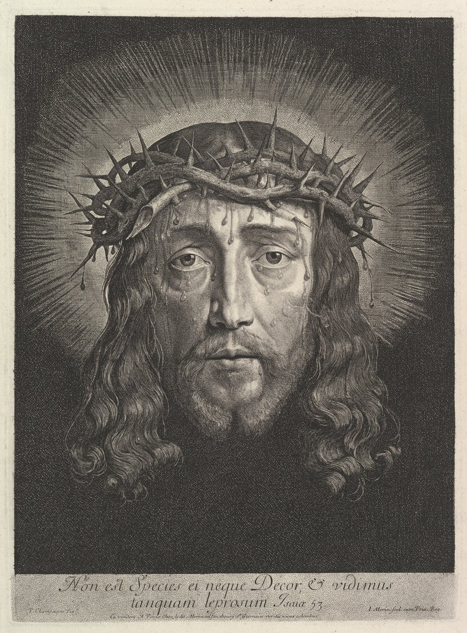 La Sacra Faccia Coronata di Spine, grande formato da Jean Morin
