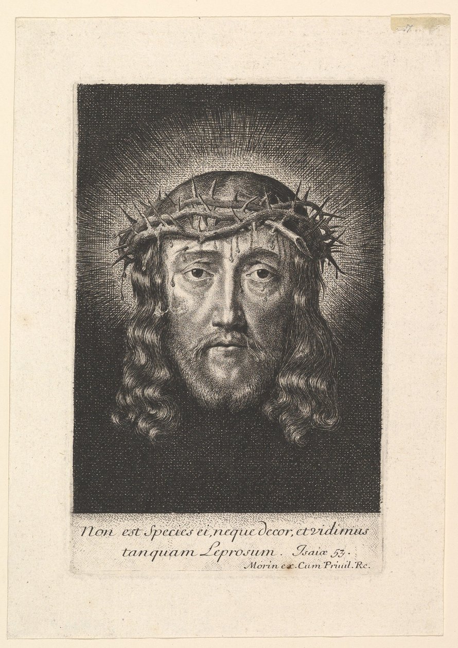 La santa faccia coronata di spine, piccolo formato da Jean Morin