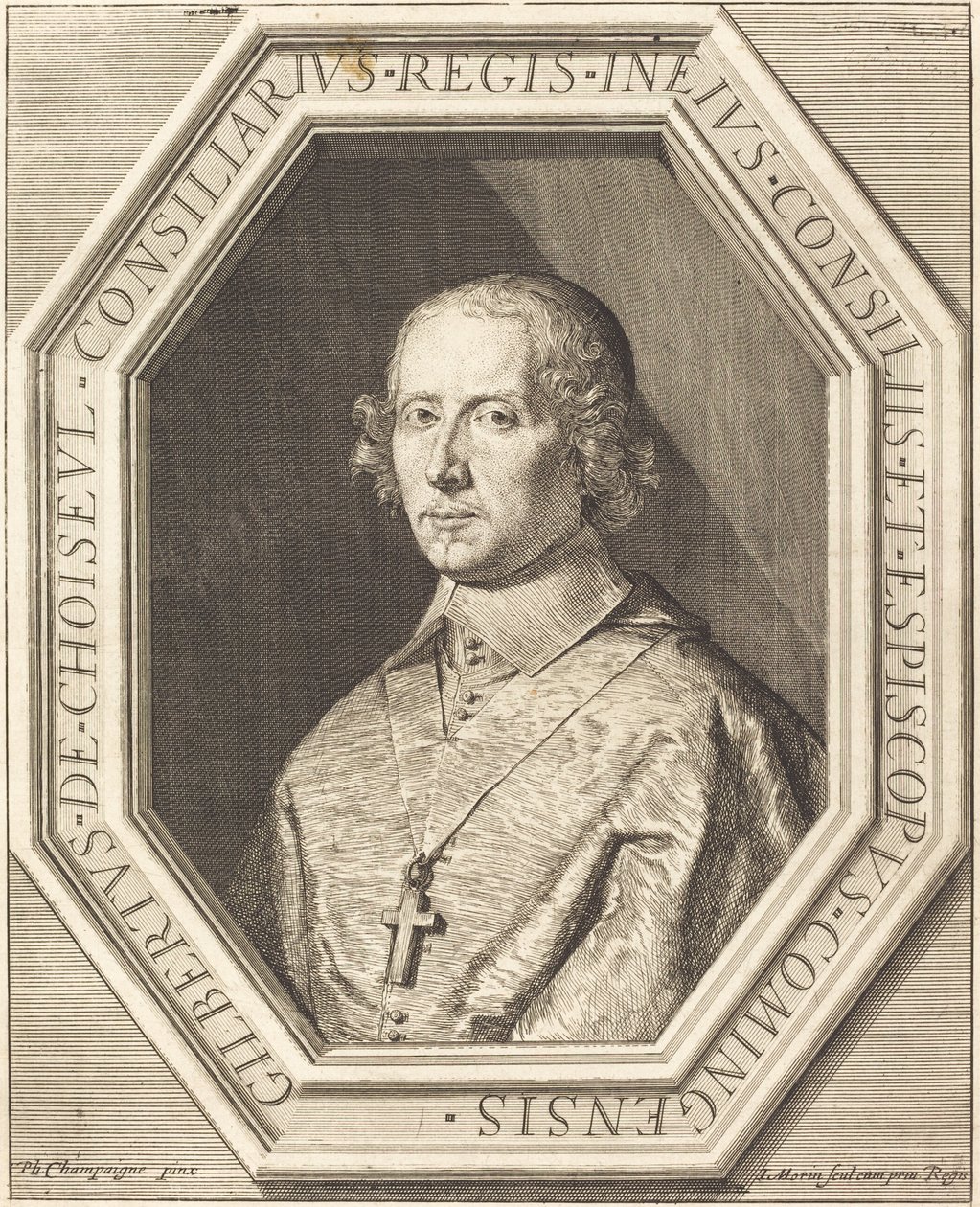 Gilbert de Choiseul du Plessis Praslin da Jean Morin after Philippe de Champaigne