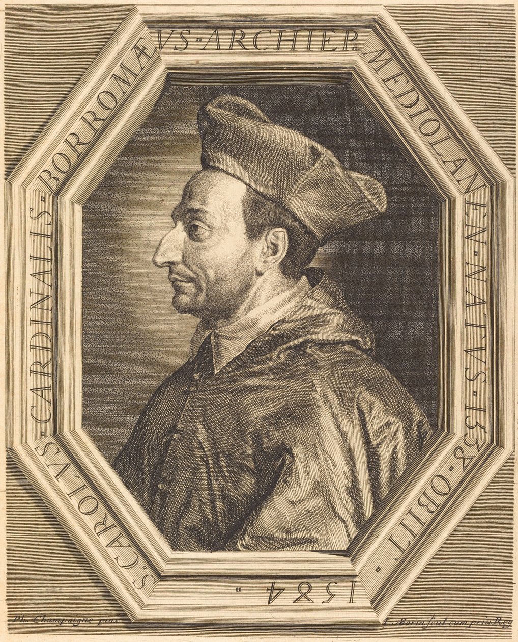 San Carlo, cardinale Borromeo da Jean Morin after Philippe de Champaigne