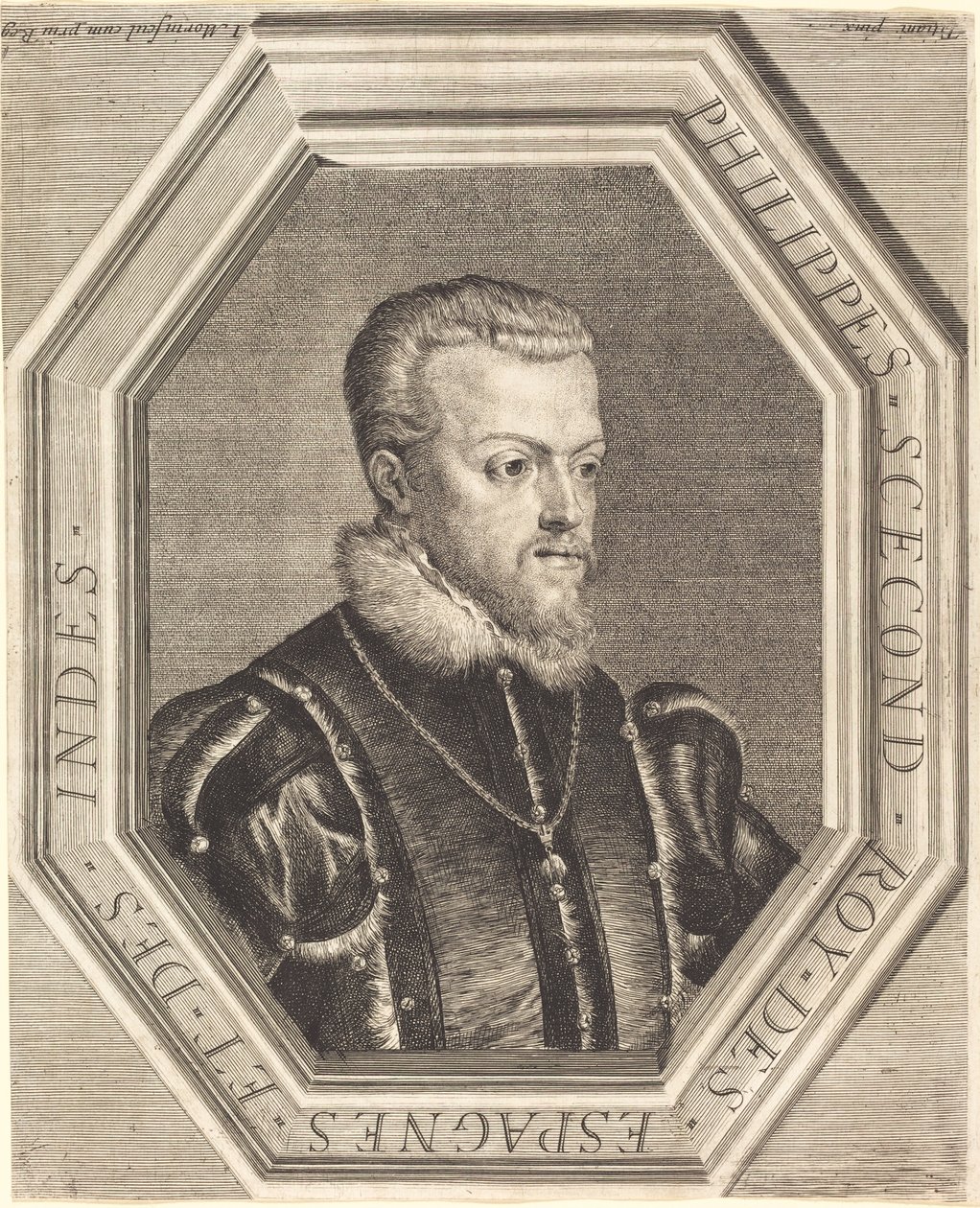 Filippo II, re di Spagna da Jean Morin after Titian