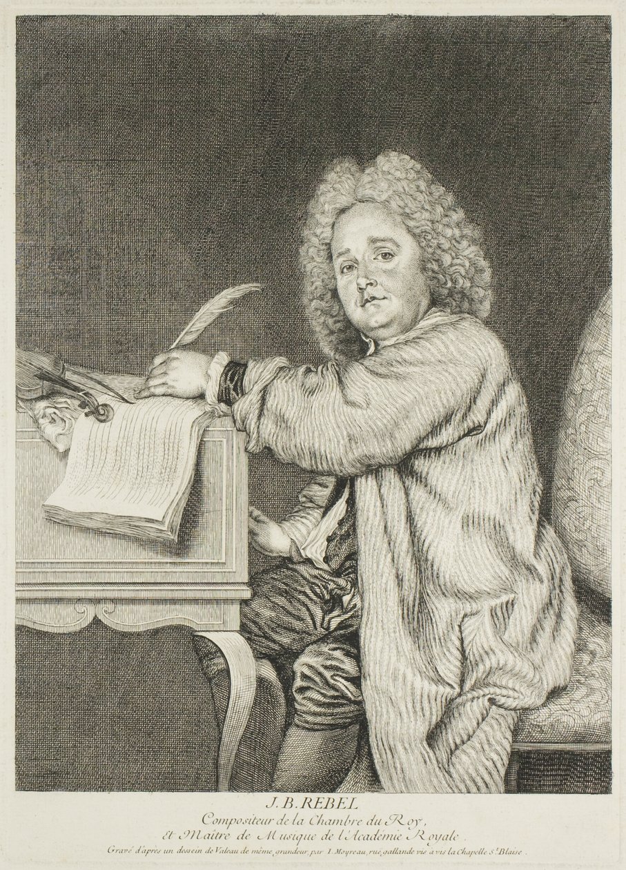 Ritratto di Jean-Féry Rebel, compositore del re da Jean Moyreau