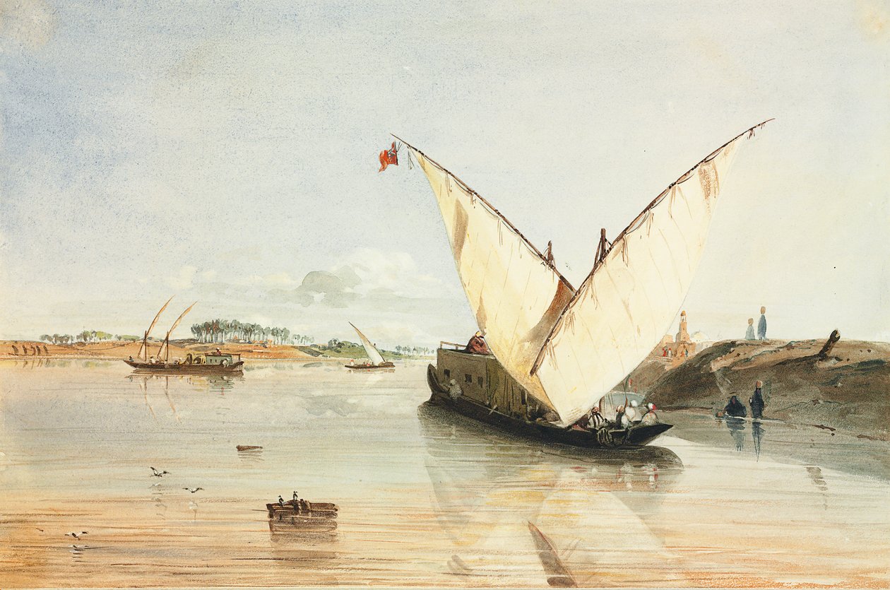 Barca sul Nilo da Jean Nicolas Henri de Chacaton