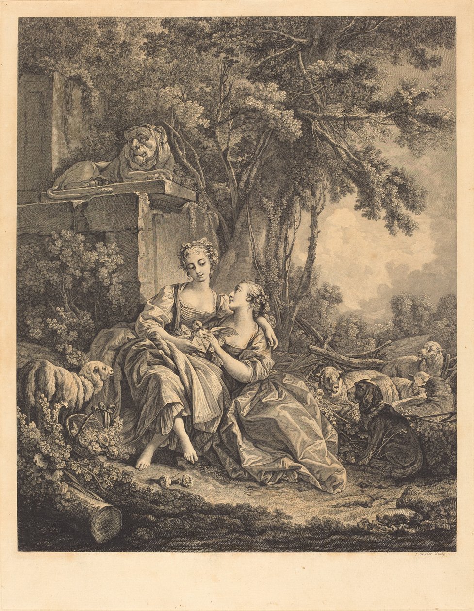 Le due confidenti da Jean Ouvrier after François Boucher