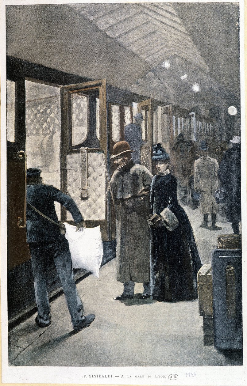 Partenza per il treno notturno alla Gare de Lyon - disegno di Sinibaldi da Jean Paul Sinibaldi