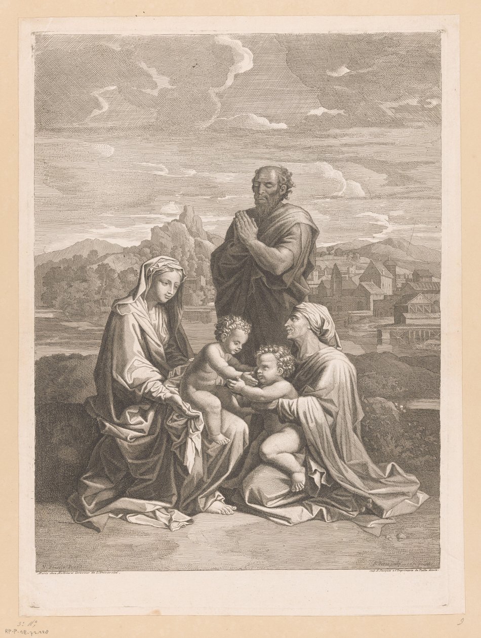 Sacra Famiglia con Elisabetta e Giovanni Battista da Jean Pesne