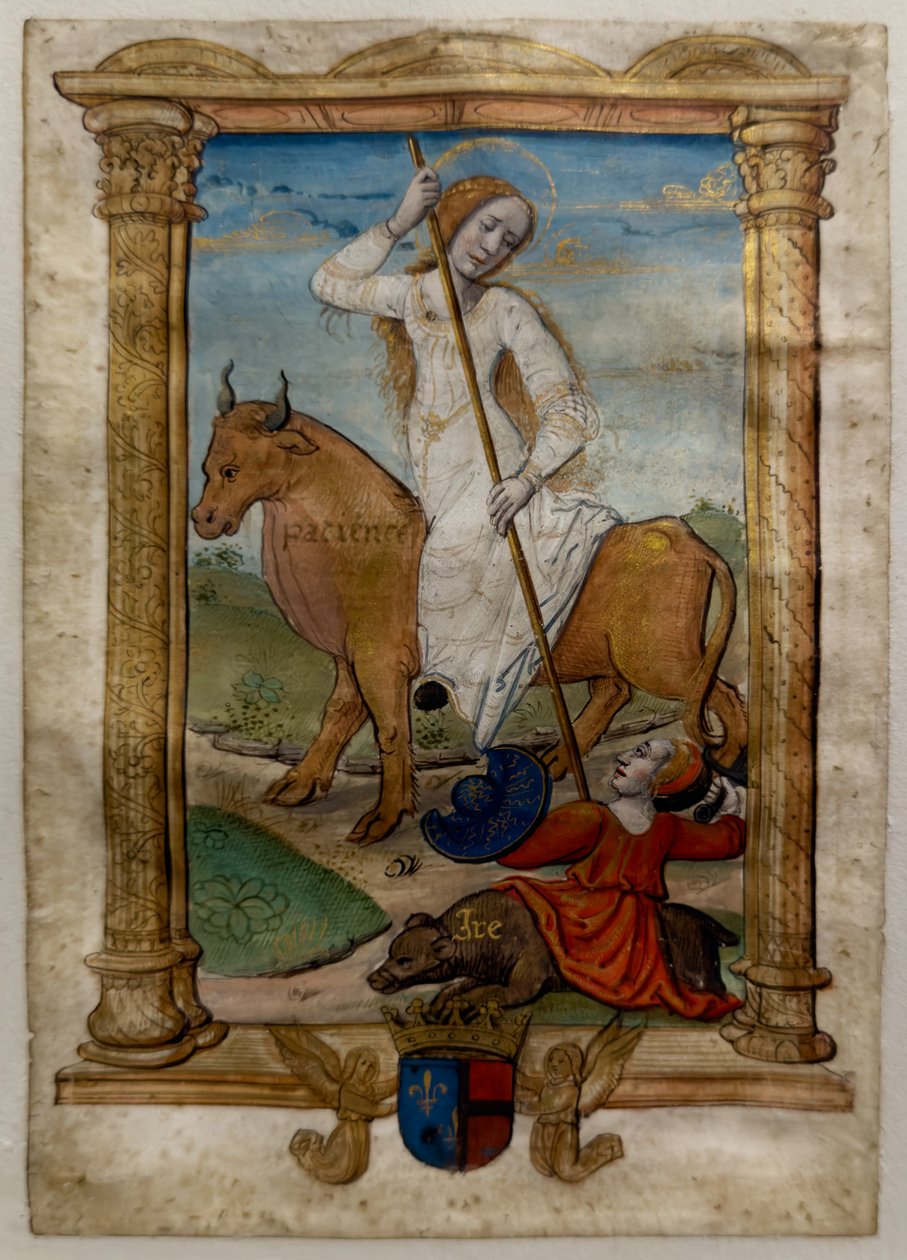 Pazienza, I. Les rondeaux des vertus, dopo il 1515 (Pergamena dipinta e miniata) da Jean Pichore