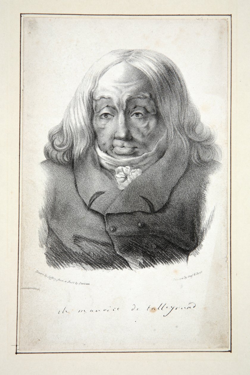 Ritratto di Talleyrand, 79 anni, pub.1835 (incisione) da Jean Pierre (after) Dantan