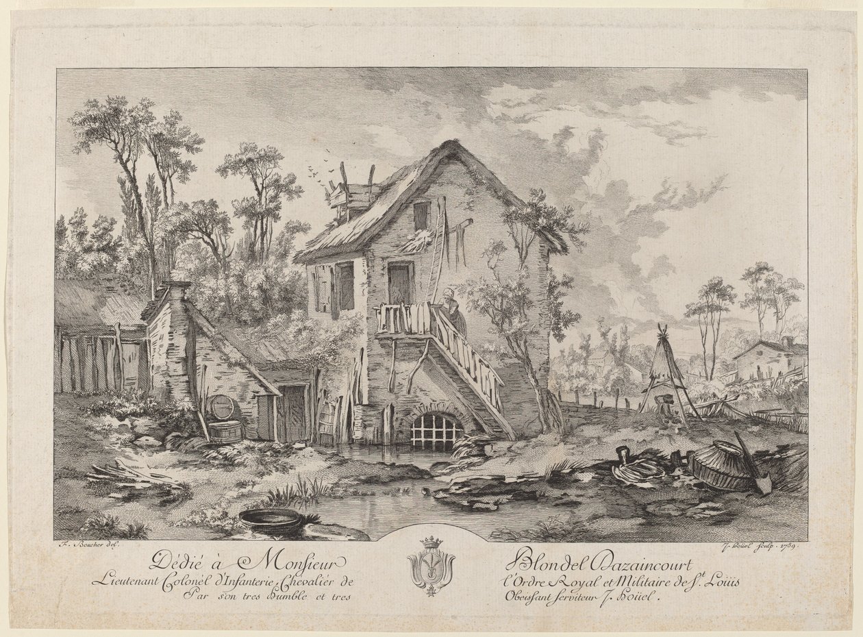 Cortile della fattoria da Jean Pierre Louis Laurent Hoüel after François Boucher