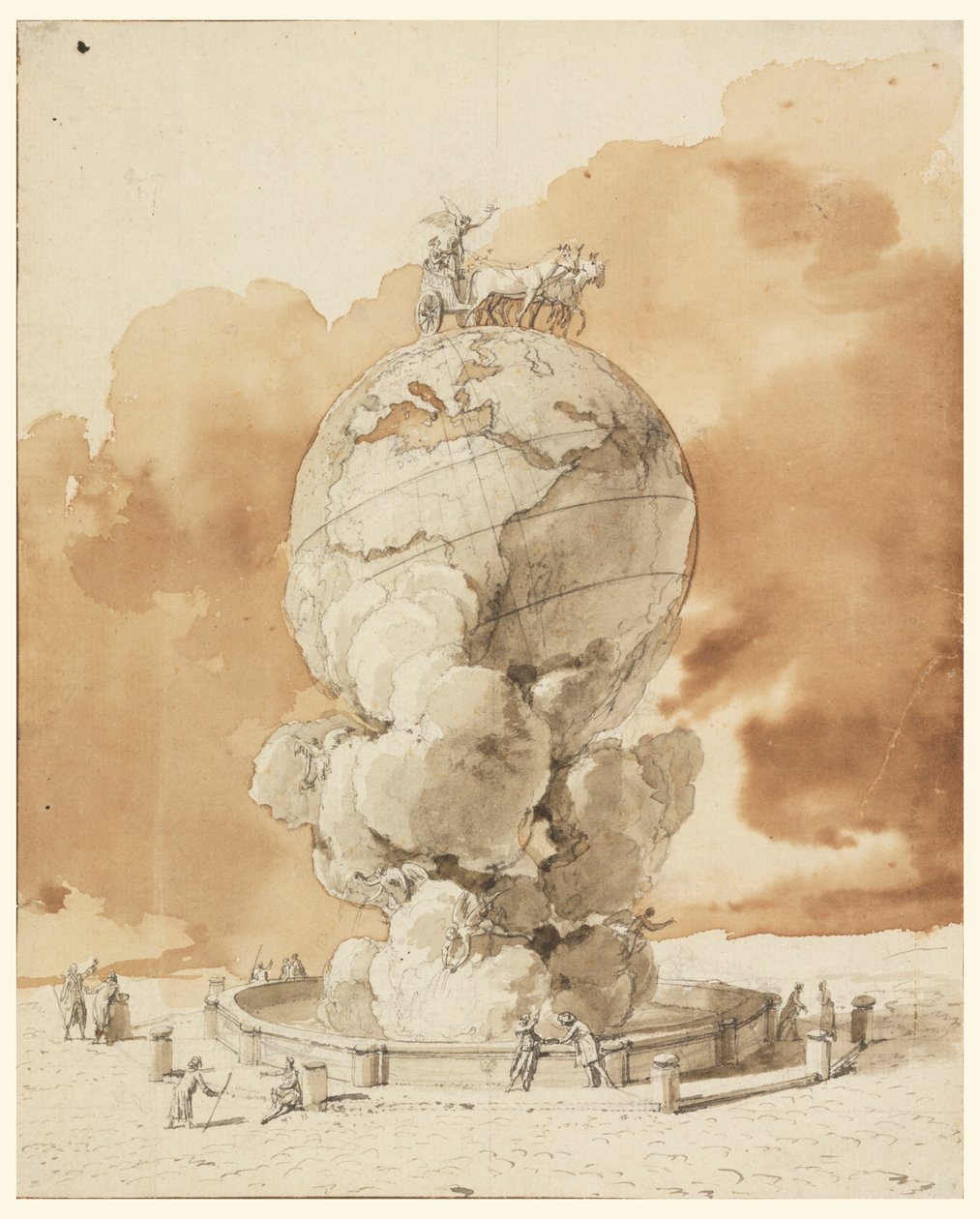 Design per un monumento pubblico da erigere in una piazza di Parigi da Jean Pierre Louis Laurent Houël