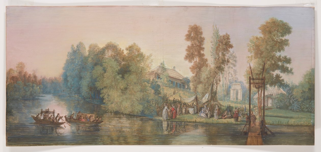 Scena galante: picnic al lago, 1787 da Jean Pierre Norblin de La Gourdaine