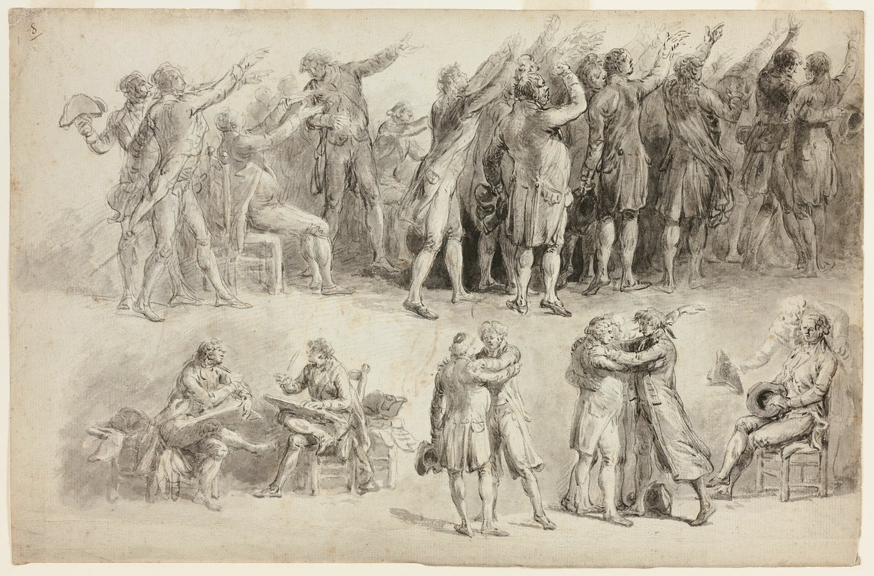 Studi per il Giuramento della Pallacorda da Jean Pierre Norblin de La Gourdaine