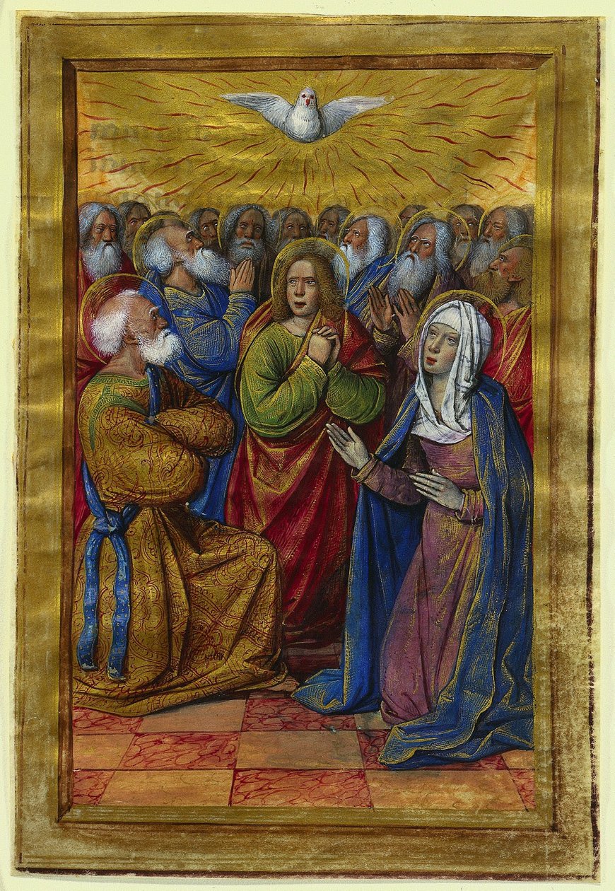 Miniatura da un Libro delle Ore: La Pentecoste, c. 1500 da Jean Poyet