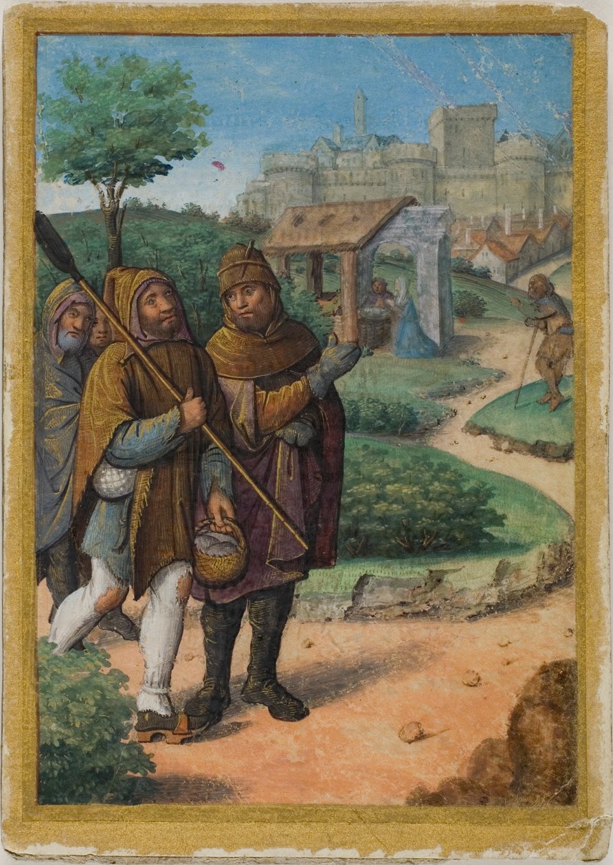 Pastori in cammino verso la Natività da un Libro d