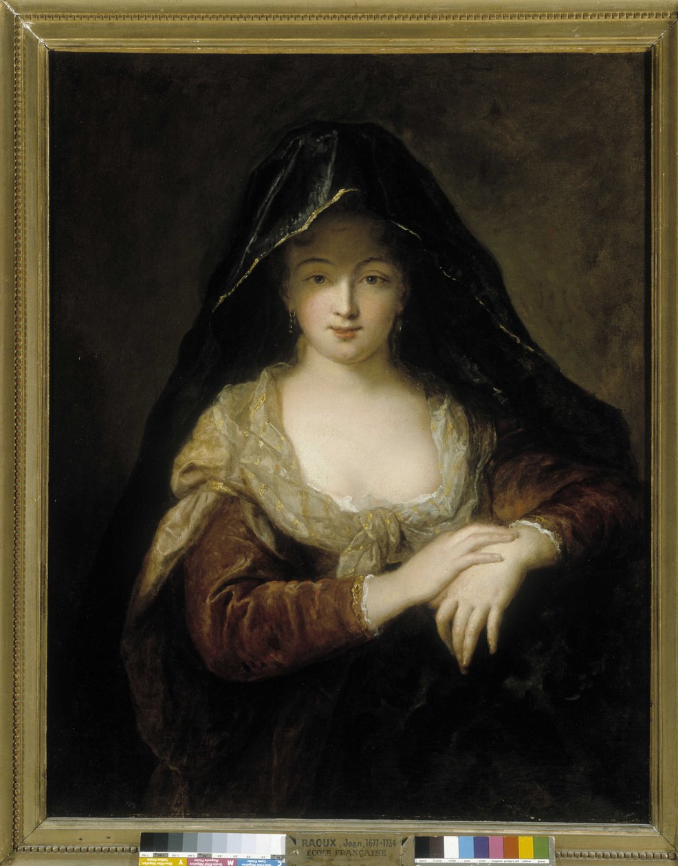 Giovane ragazza con le mani incrociate da Jean Raoux