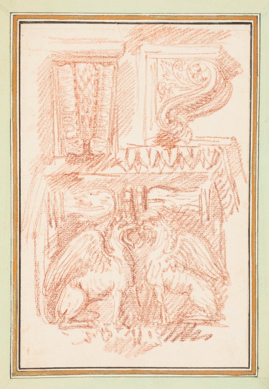 Disegno rilegato, Staffe e capitello di colonna con aquile, in Dessins d