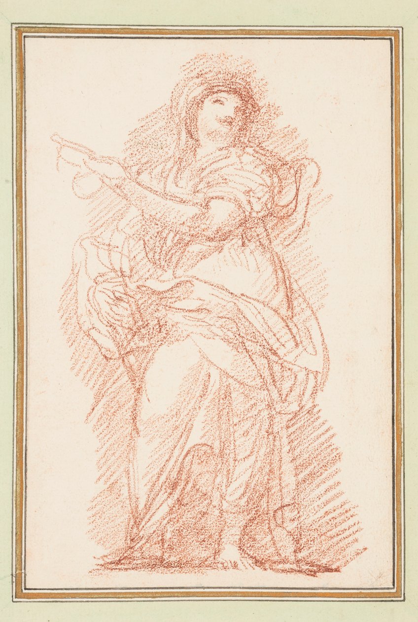 Figura femminile in piedi che indica da Jean Robert Ango