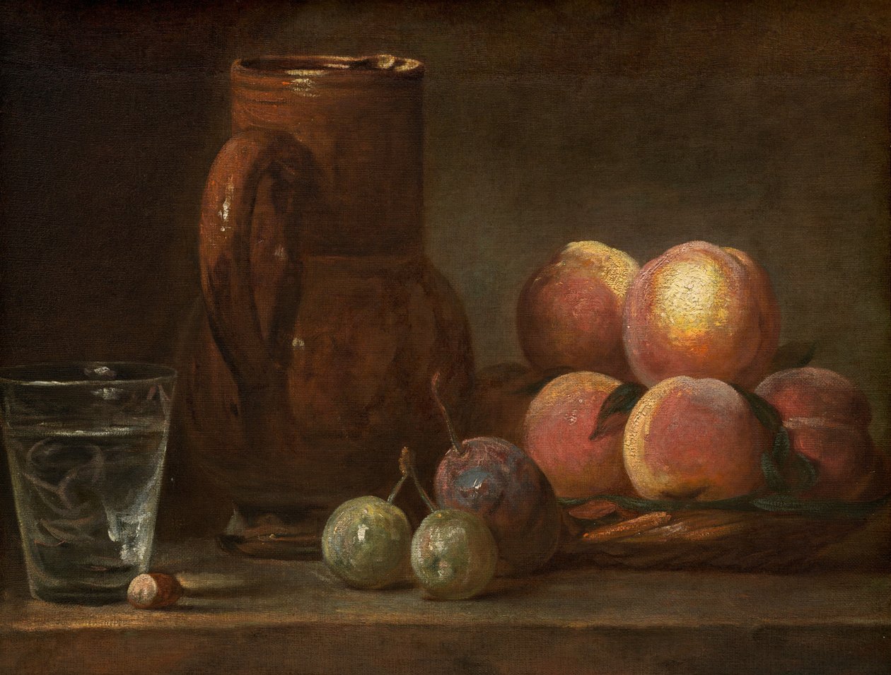 Frutta, brocca e bicchiere, c. 1726-1728 da Jean Baptiste Simeon Chardin