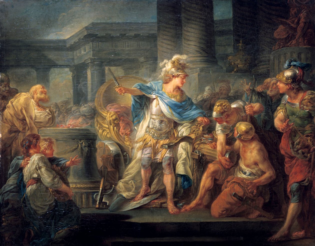 Francese:  Alexandre coupe le noeud gordien Alessandro taglia il nodo gordiano da Jean Simon Berthelemy