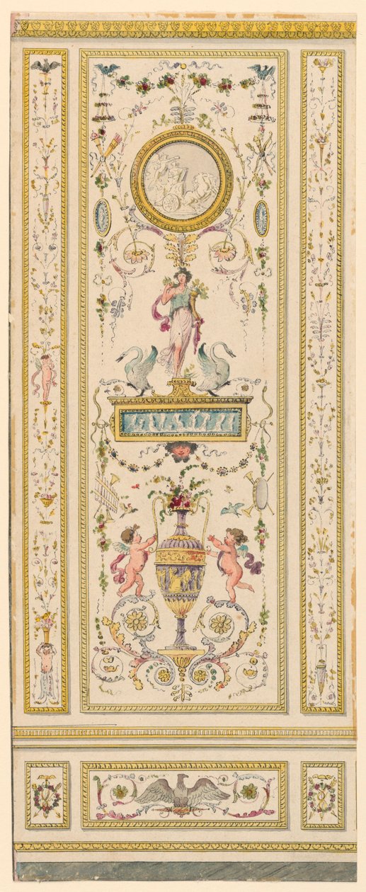 Disegno, pannello ornamentale, 1775-1800 da Jean Simeon Rousseau