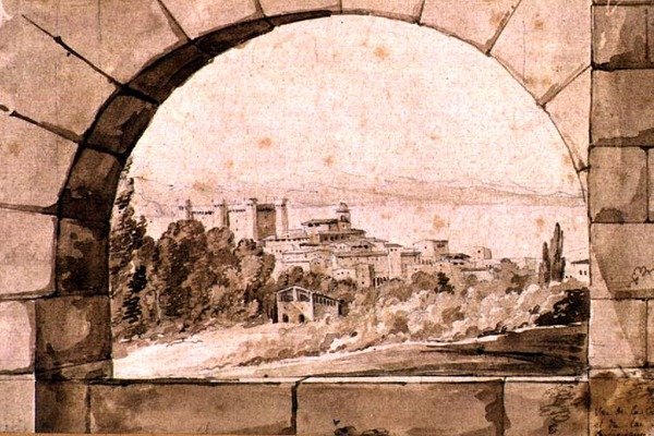 Veduta della città e del lago di Bracciano, c.1810 da Jean Thomas Thibault
