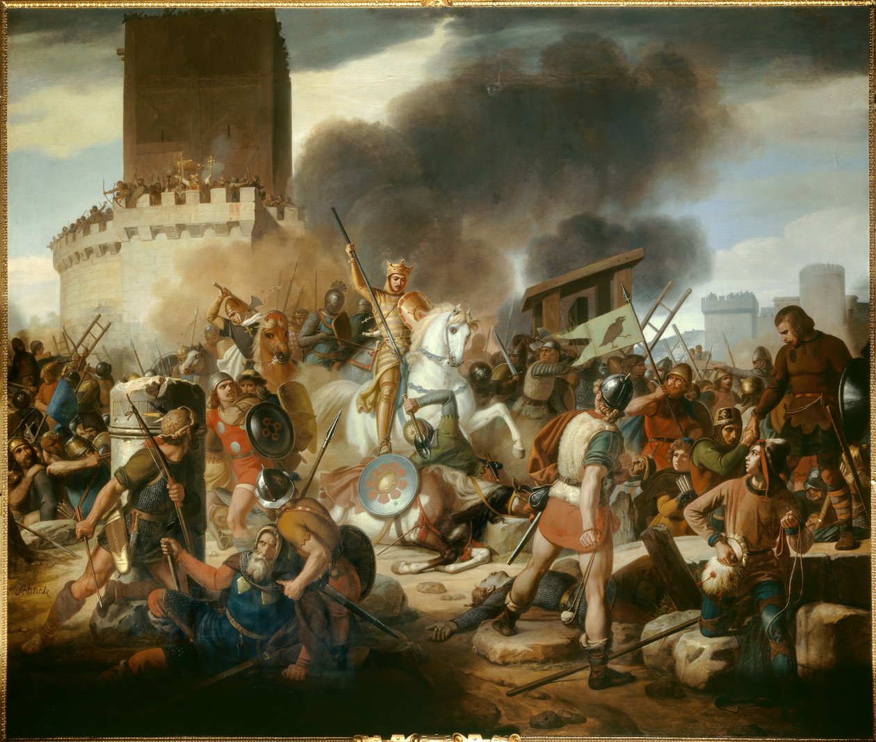 Il conte Eudes (Odone) difende Parigi contro i Normanni nel 886 da Jean Victor Schnetz