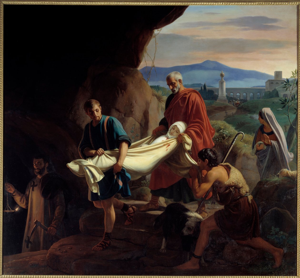 Funerale di una giovane cristiana nelle catacombe a Roma al tempo delle persecuzioni da Jean Victor Schnetz