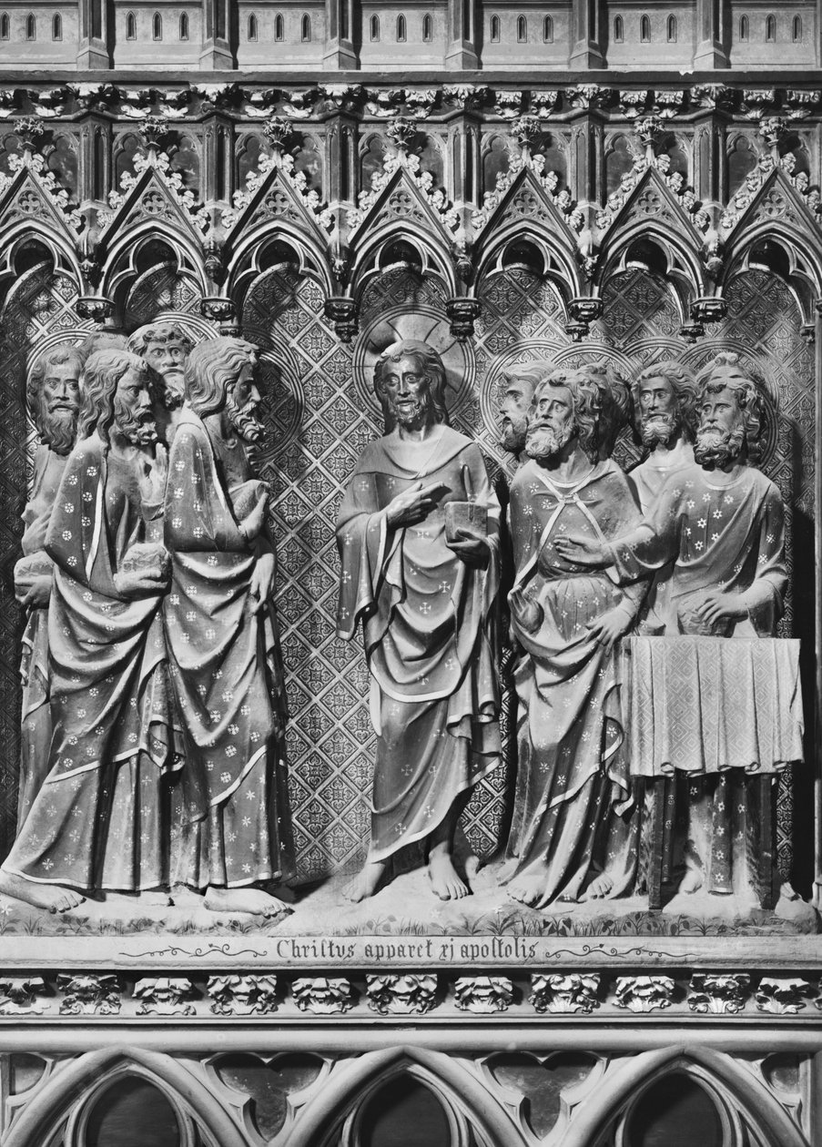 Cattedrale, interno, schermo del coro, Gesù Cristo appare agli apostoli, c.1340-51 da Jean and Jean Le Boutellier Ravy