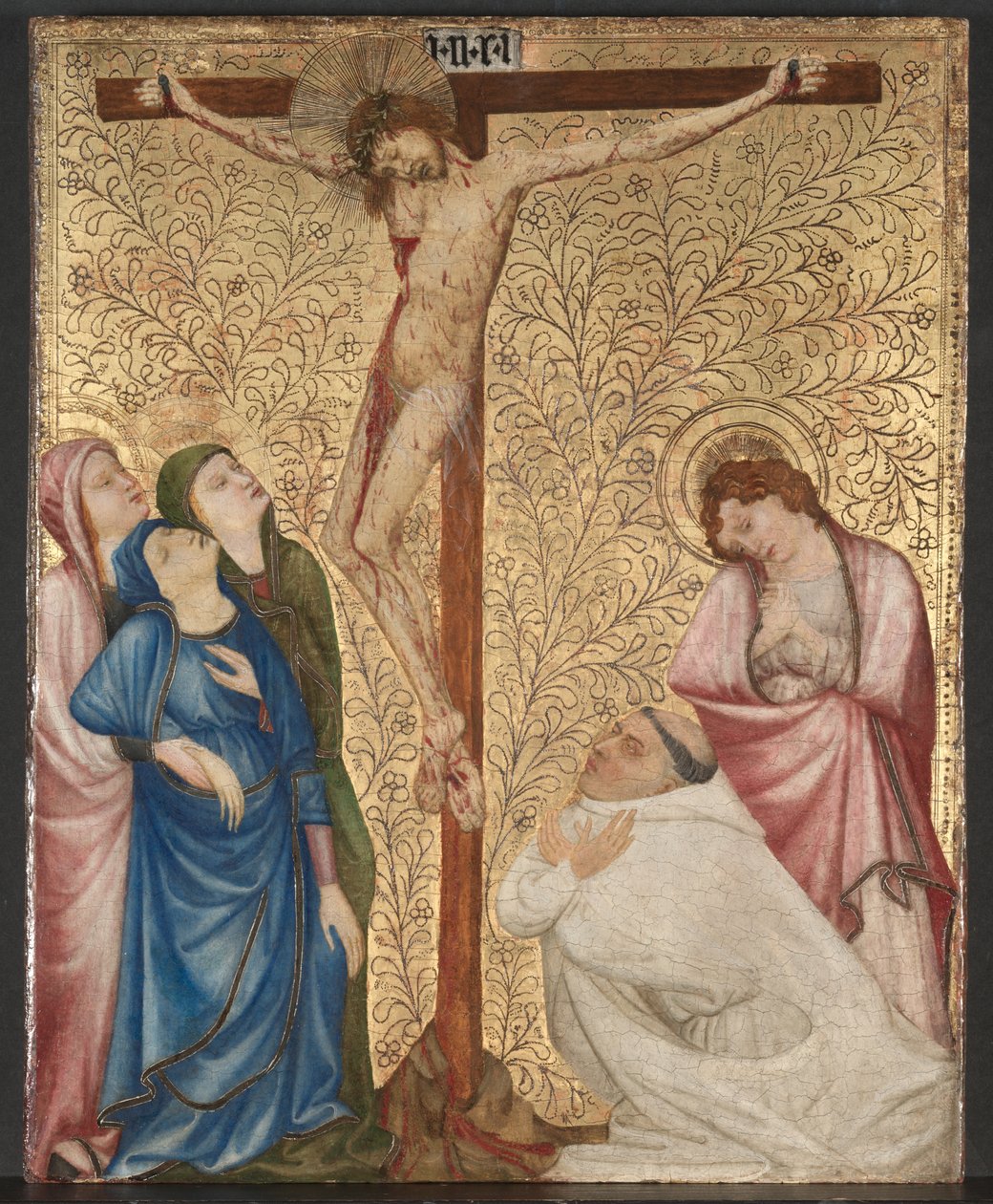 Calvario con un monaco certosino, c.1389-95 da Jean de Beaumetz