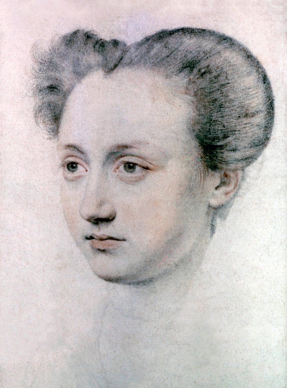Marie Touchet, amante del re francese Carlo IX, c.1570 (disegno) da Jean de Court