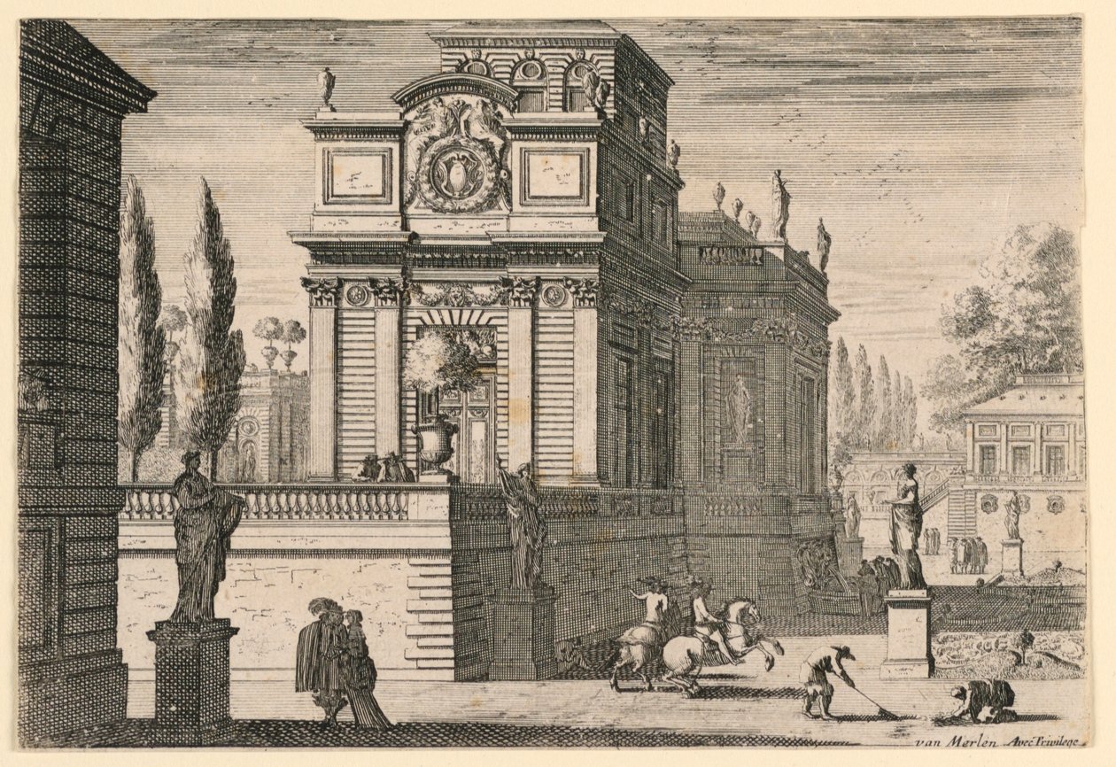 Un parco di un castello da Jean le Pautre