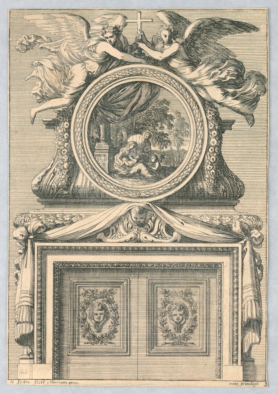 Disegno per camino, da "Cheminées a la Modern" da Jean le Pautre