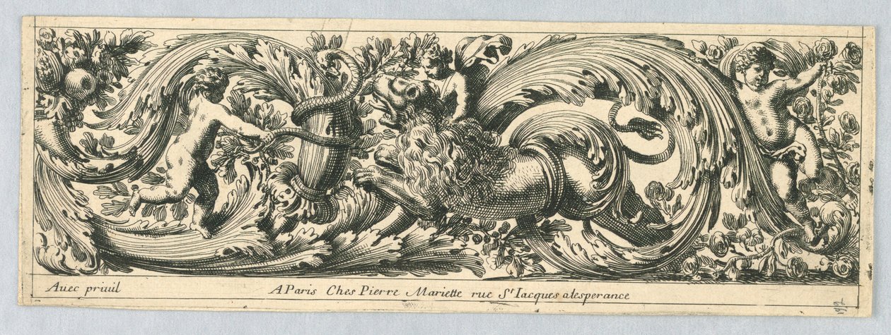 Fregio, da "Chasses et Feuillages" da Jean le Pautre