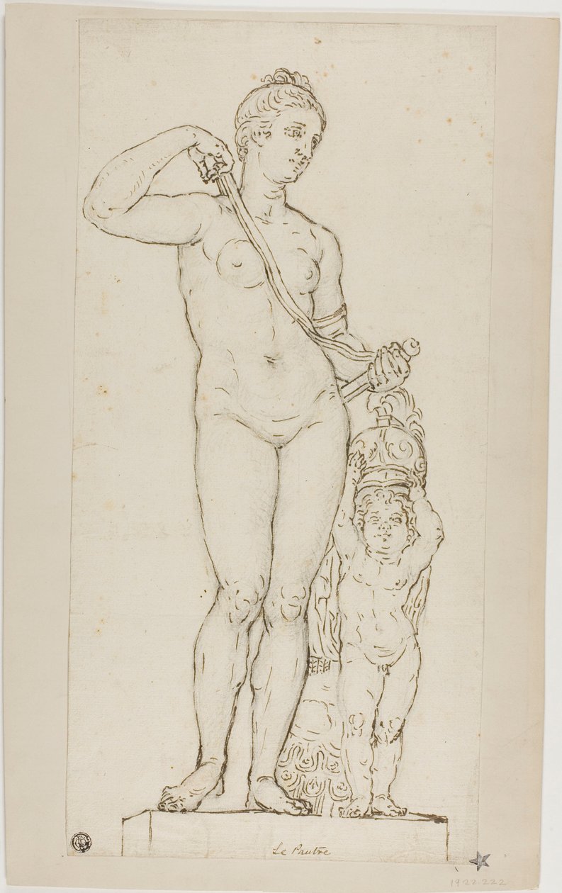 Scultura di Venere e Cupido, con armatura di Marte da Jean le Pautre