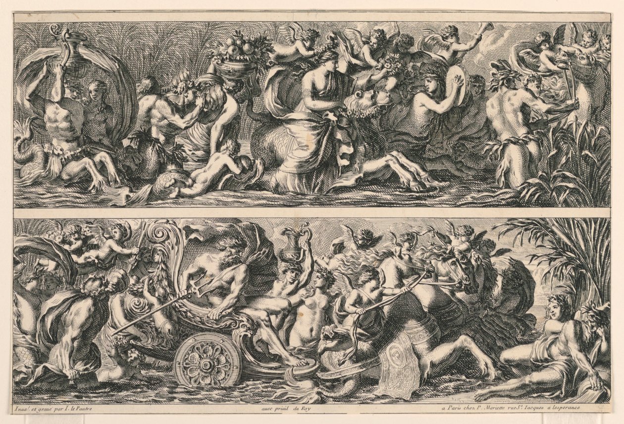 Due fregi, da "Frises Feuillages et Autres Ornemens" da Jean le Pautre