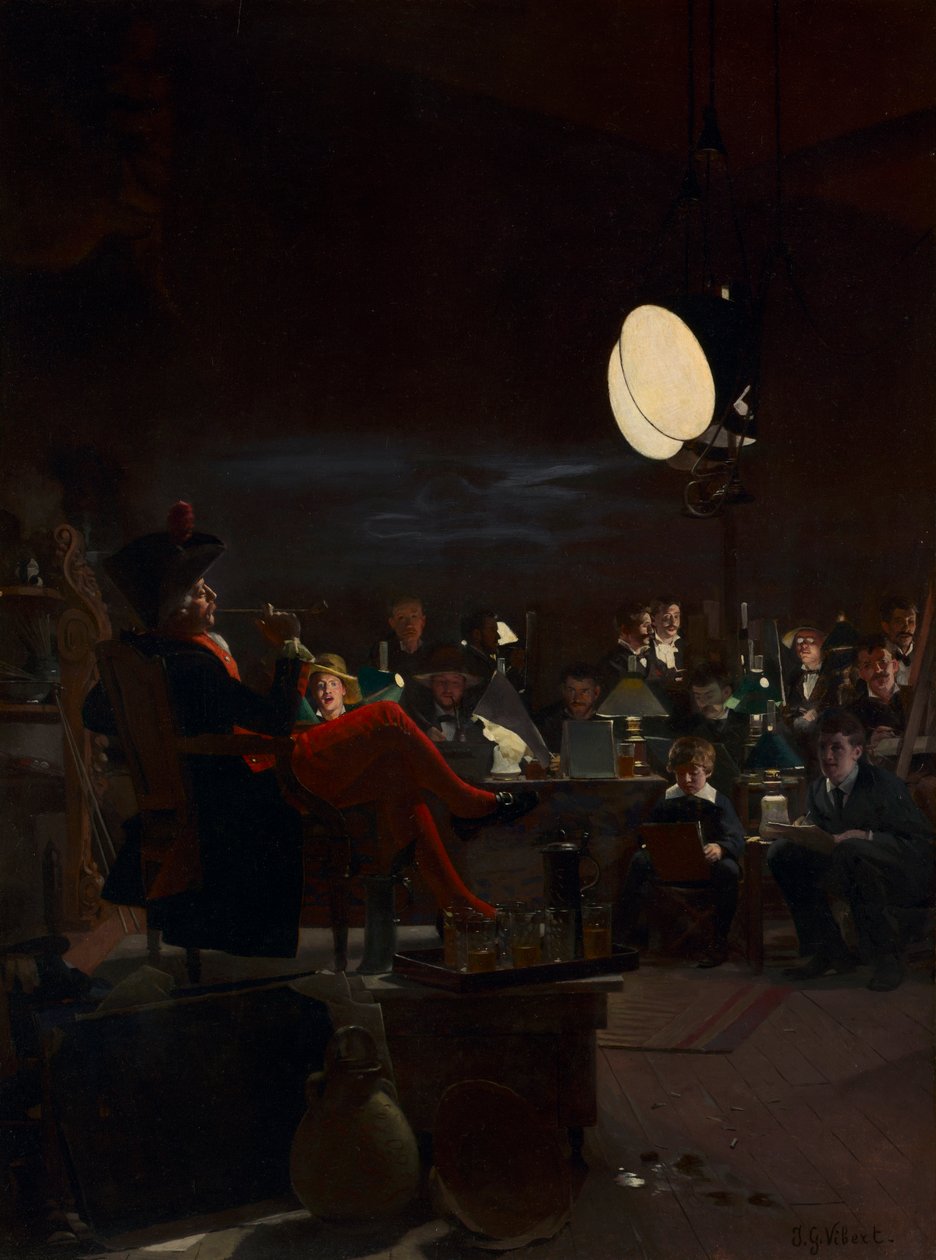 Una classe notturna, c.1881 da Jean or Jehan Georges Vibert