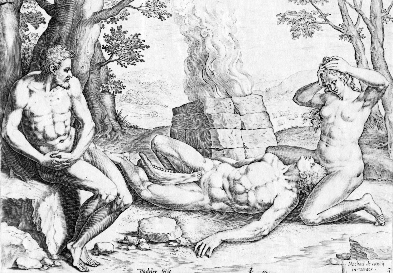 Adamo ed Eva in lutto per la morte di Abele da Jean or Johann Sadeler