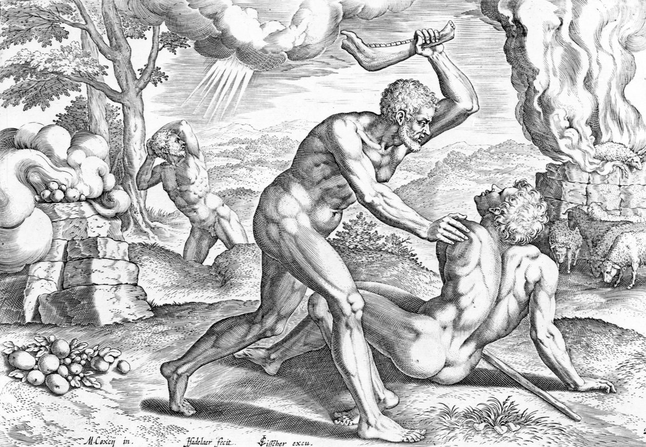 Caino che uccide Abele da Jean or Johann Sadeler