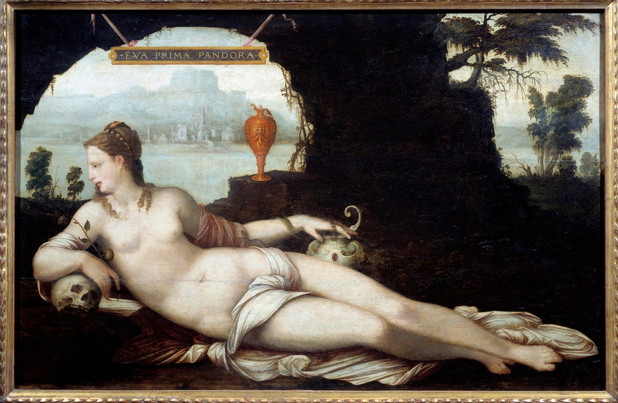 Eva Prima Pandora rappresentazione di una donna, che incrocia le caratteristiche di Eva e Pandora, che portano tutto il male sulla terra da Jean the Elder Cousin