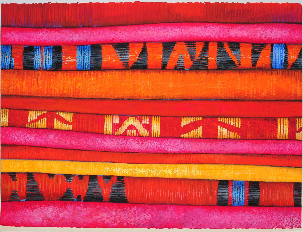 Tessuti marocchini 2, 2013 (gouache su carta) da Jeanne Maze
