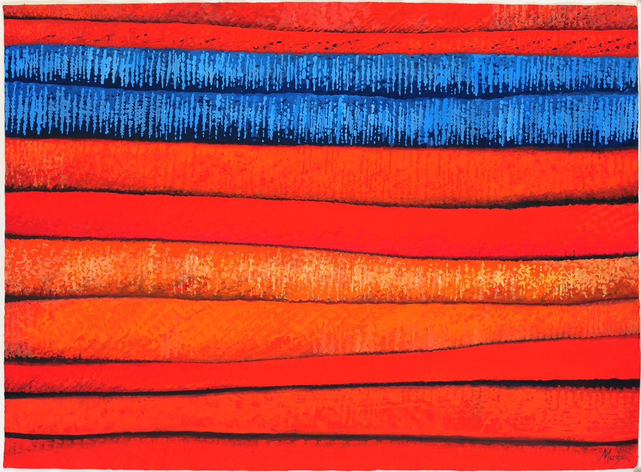 Tessuti marocchini 3, 2013 (gouache su carta) da Jeanne Maze