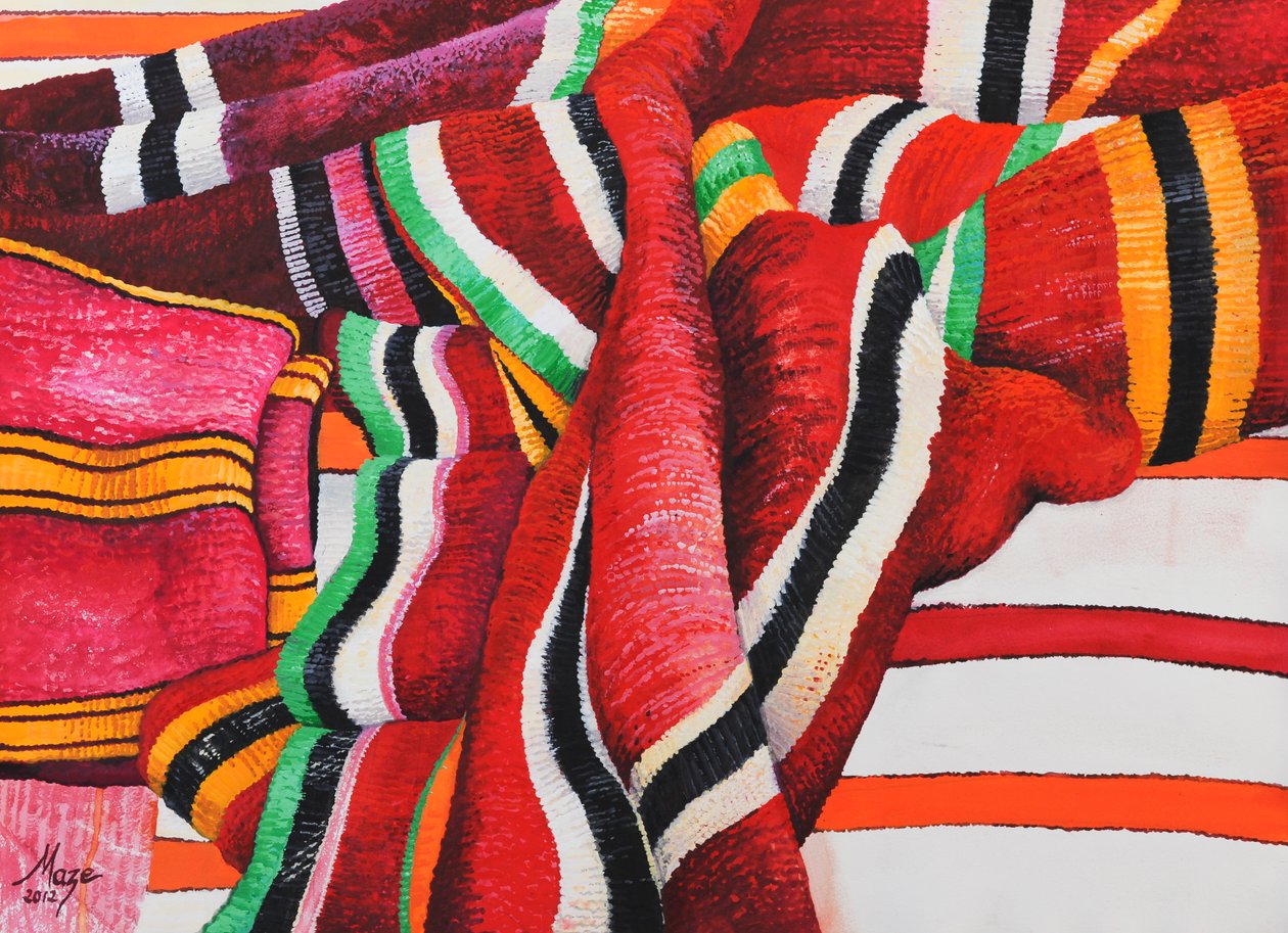 Tessuti marocchini 5, 2013 (gouache su carta) da Jeanne Maze