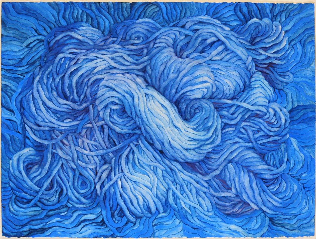 Lana blu cobalto, 2013 (gouache su carta) da Jeanne Maze