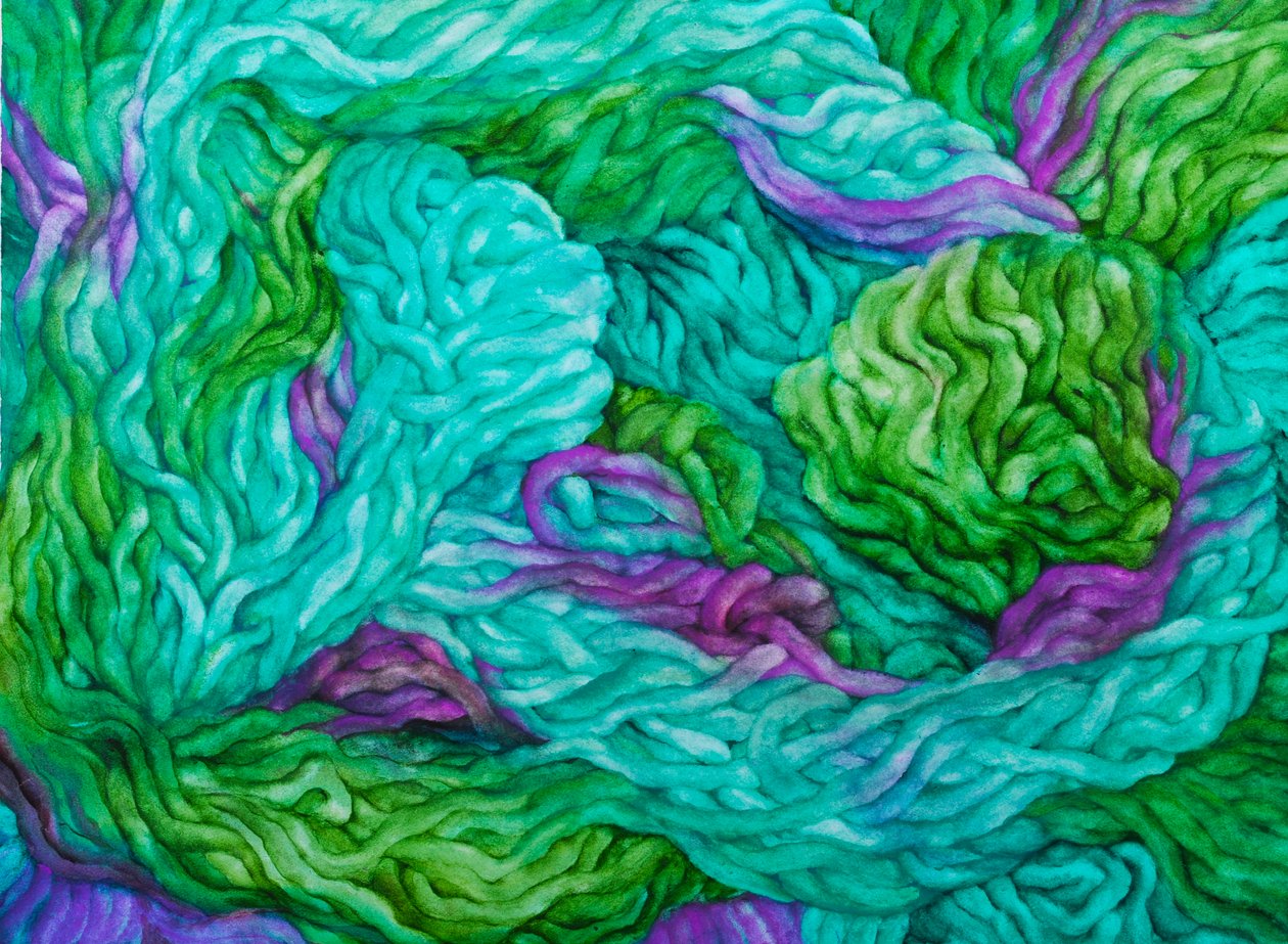 Lana multicolore, 2013 (gouche su carta) da Jeanne Maze
