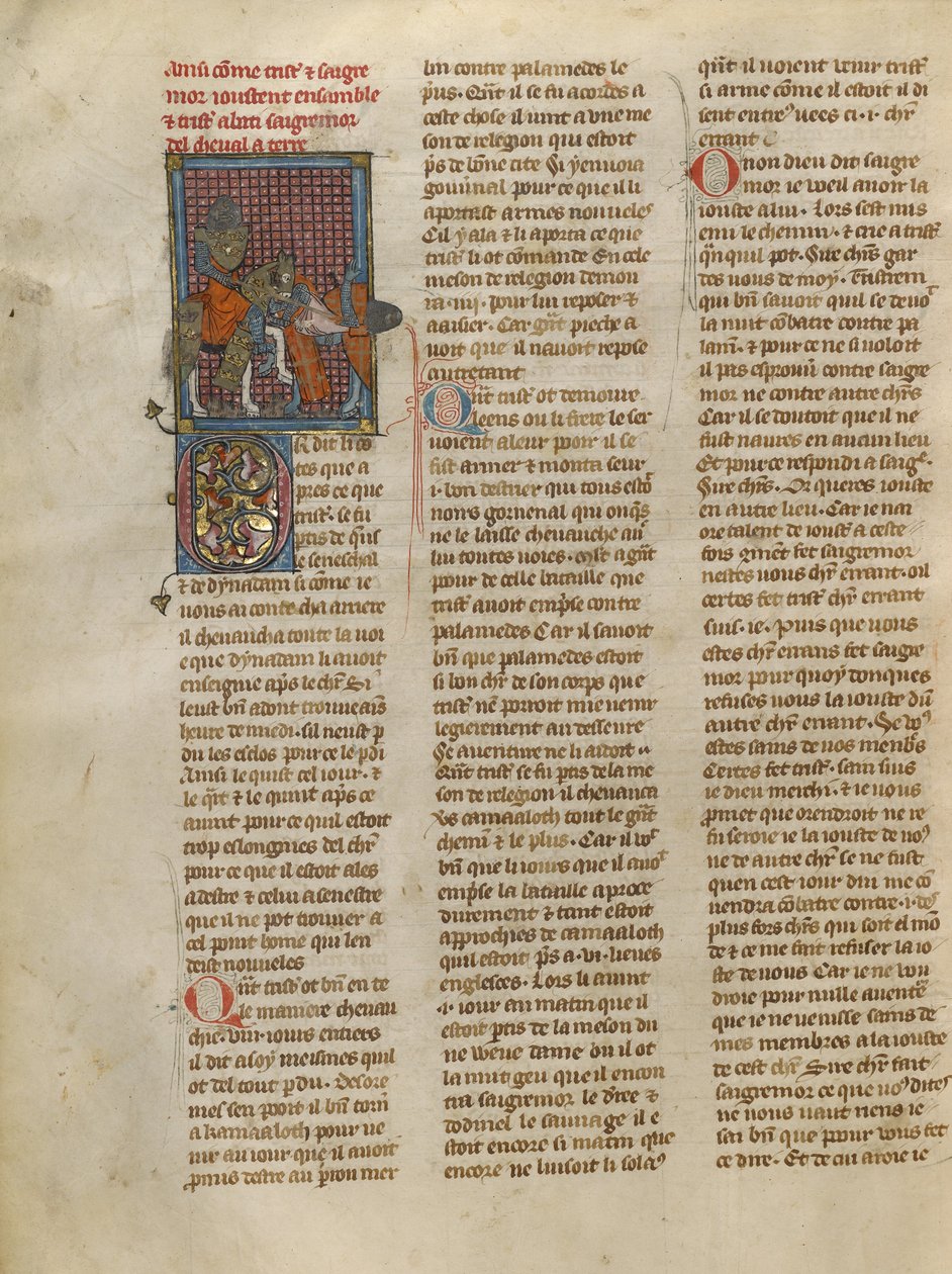 Tristano che disarciona Sagremor da Jeanne de Montbaston