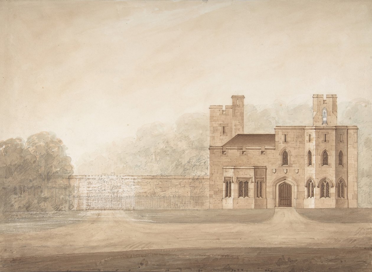 Progetto per Bishopsgate Lodge, al Castello di Windsor, Berkshire da Jeffry Wyatville