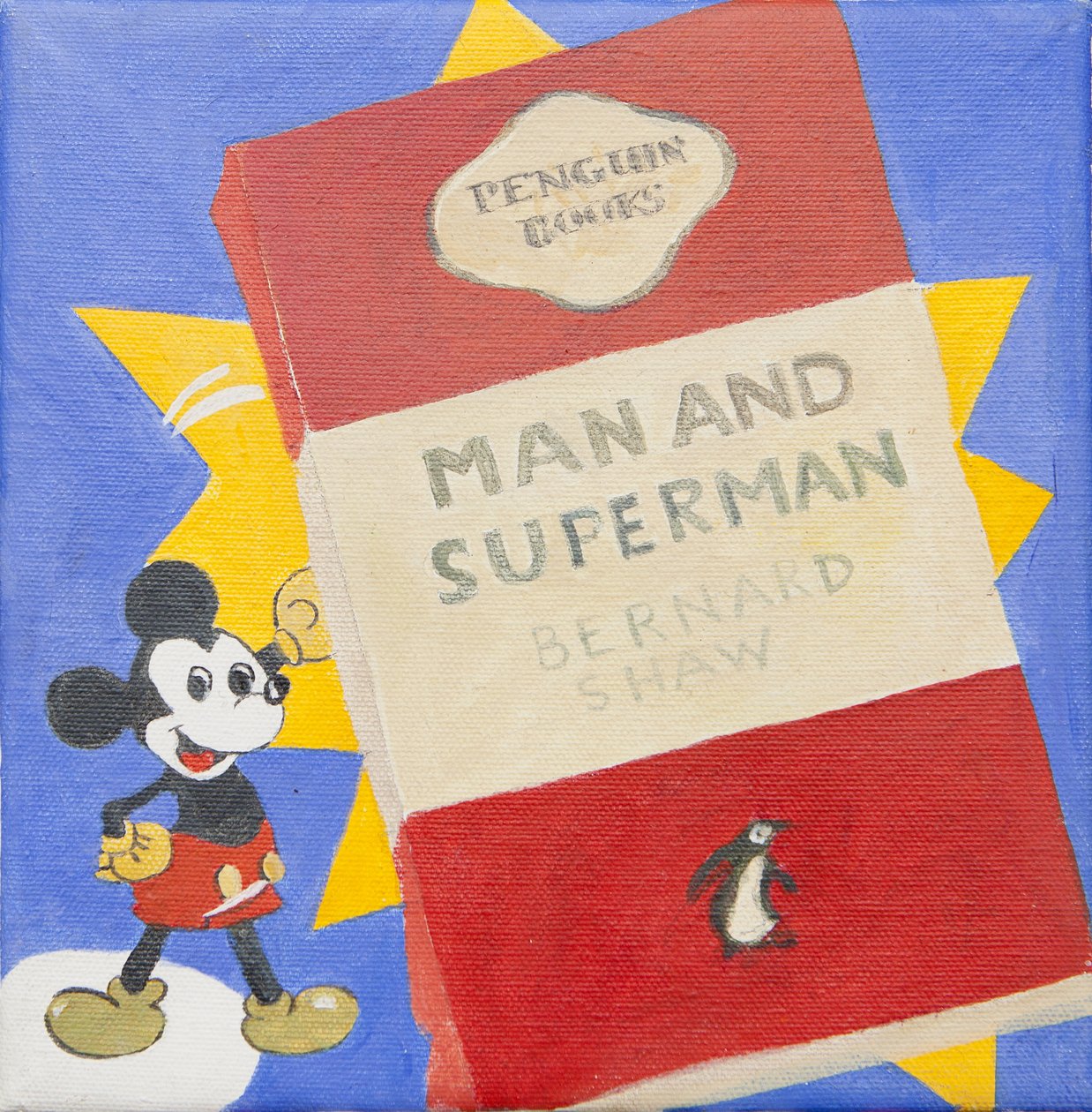 Libro Penguin con Micky Mouse (acrilico) da Jennifer Abbott