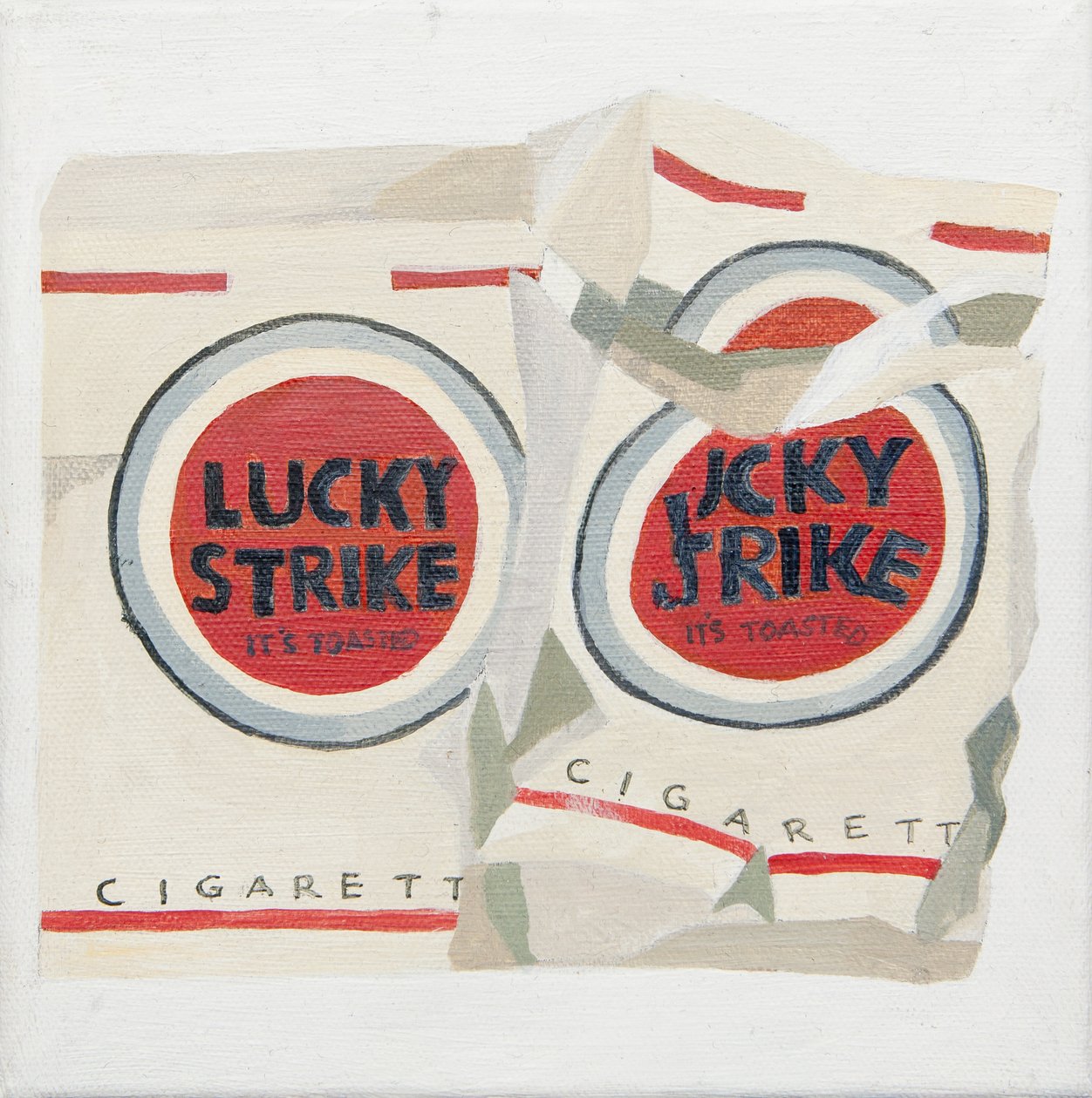 Pacchetti di sigarette Lucky Strike bianche (acrilico) da Jennifer Abbott